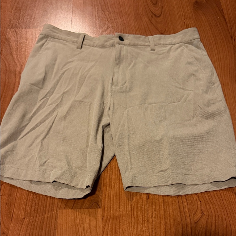 adidas Men's Beige Flat Front Shorts